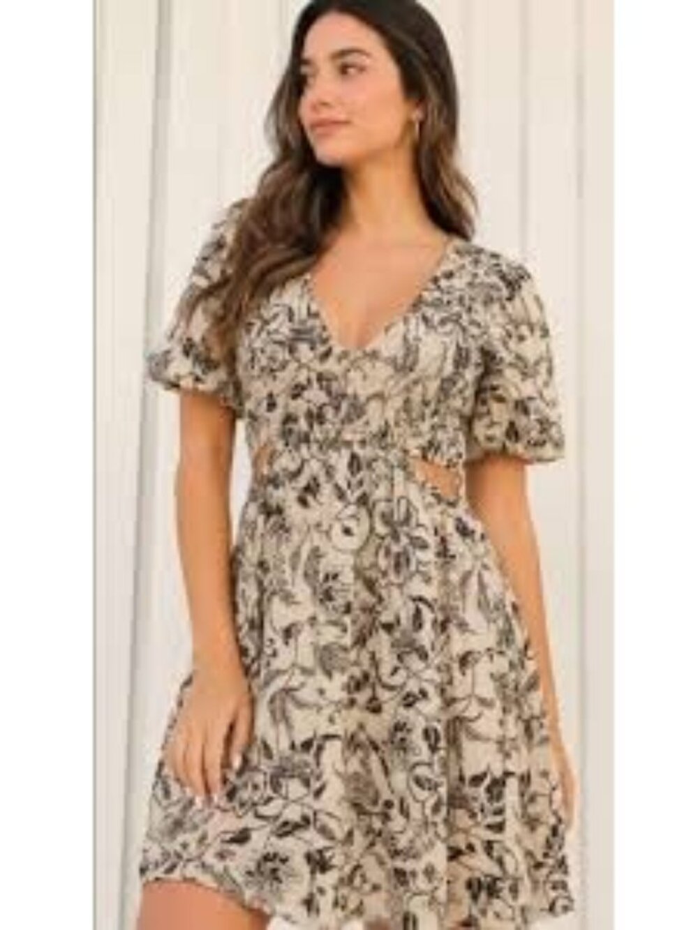 ☆ JESSICA SIMPSON Linen Floral Dress